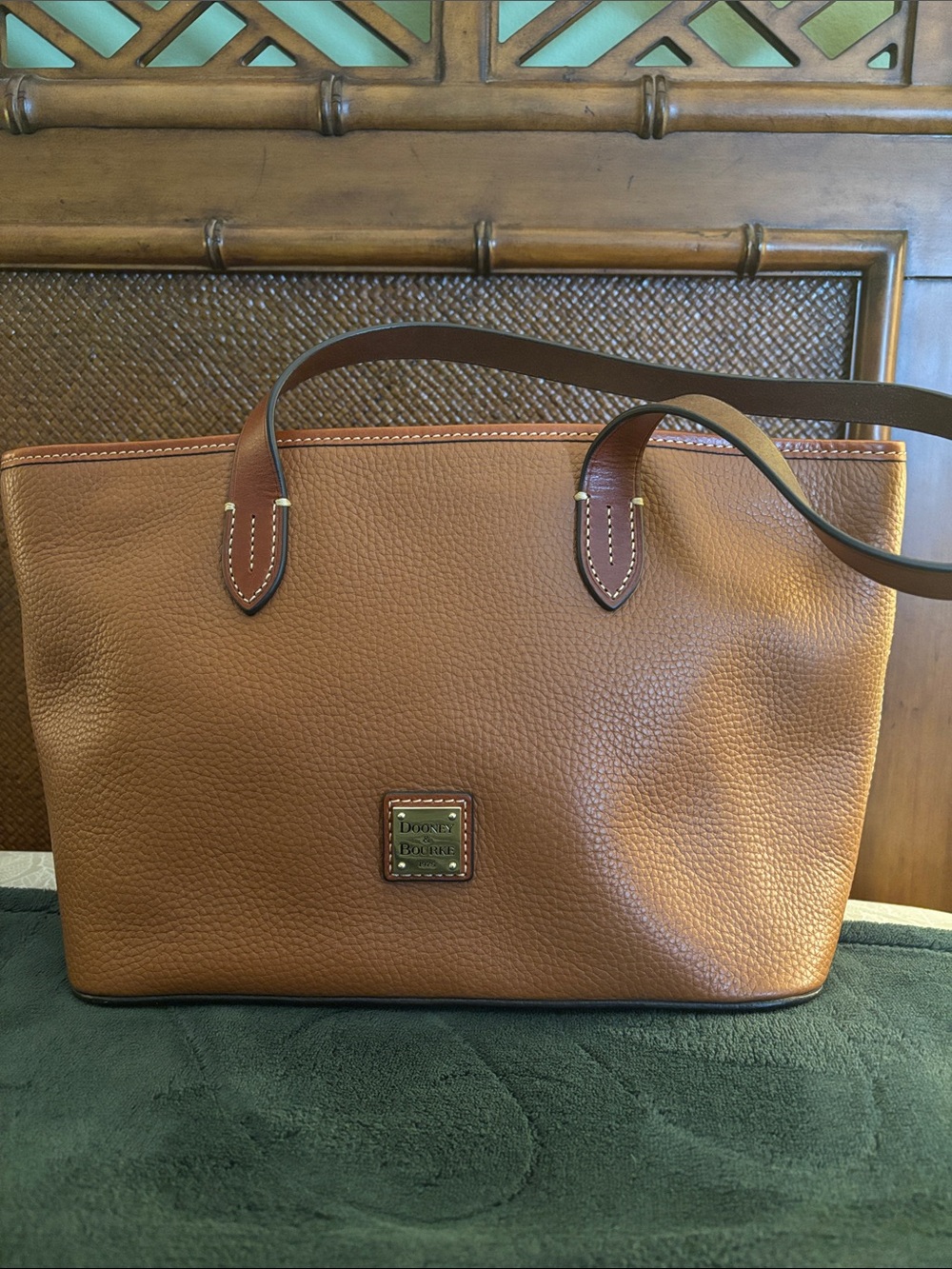 Dooney & Bourke Brown Pebbled Leather Tote Shoulder Bag